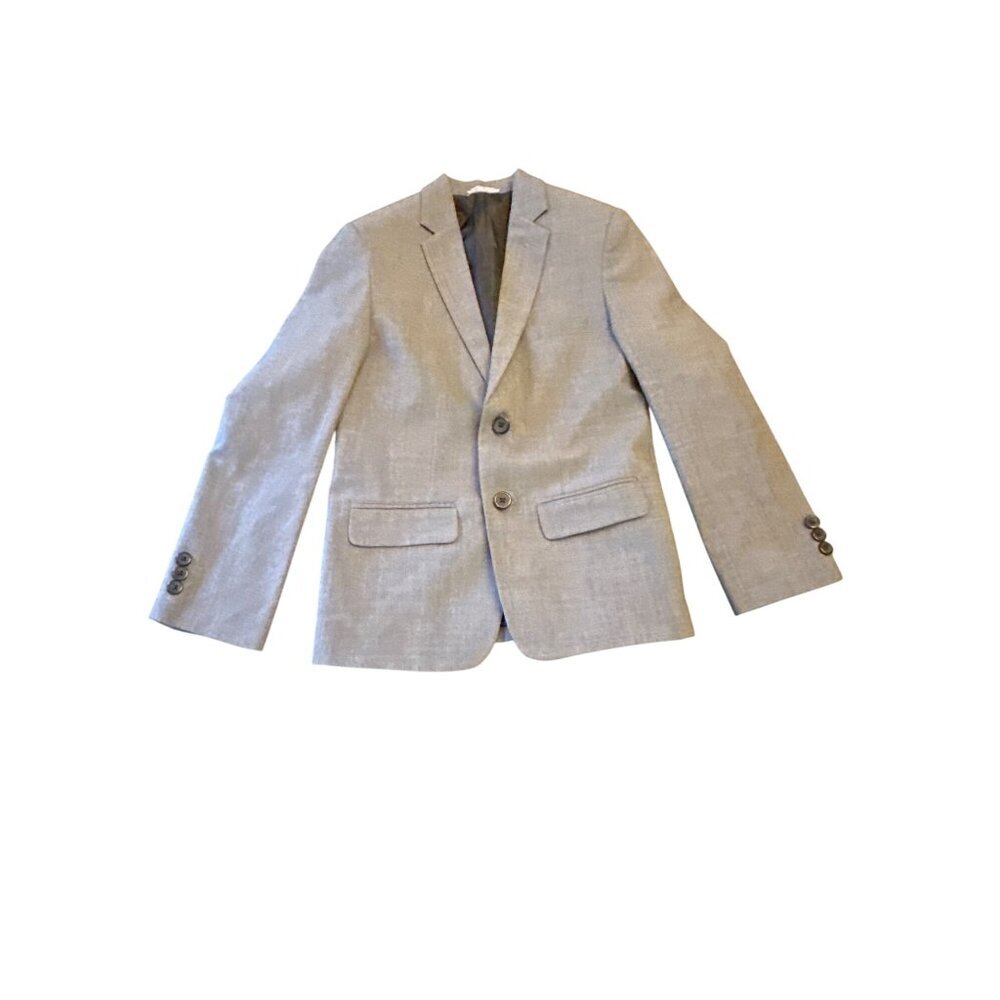 Van Heusen Flex Gray Blazer Jacket Regular Fit Size 10 Polyester Blend Boy